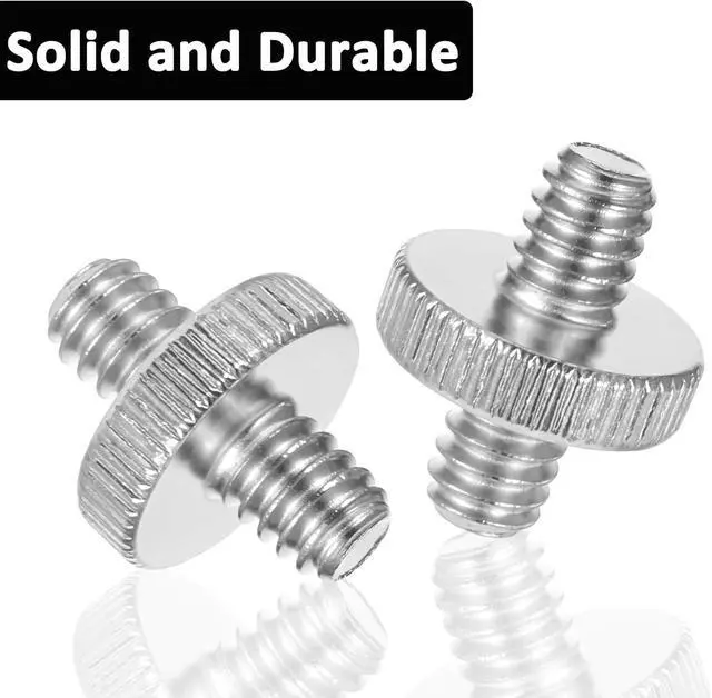 Alt view image 5 of 7 - Standard 1/4"-20 Male to 1/4"-20 Male Tripod Screw, 4 PCS Standard Camera Screw Adapter Converter Double Head Tripod Mounting Thread Light Stand Screws for Shoulder Rig Stud Mounting Accessories