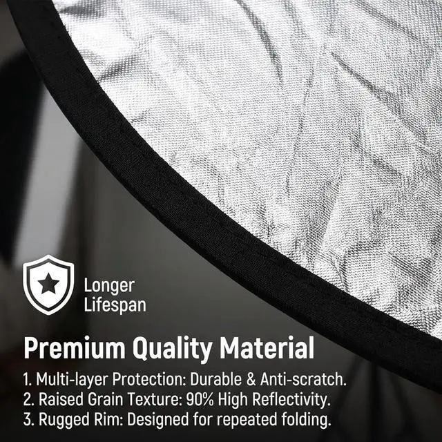 Alt view image 4 of 7 - Round Folding Portable Photography Reflector, 2 in 1 Lighting Reflectors, Camera Photo Reflector Diffuser, Light Reflectors for Portrait Photography, Still Life Fill Light (18inch/45cm, Silver, White)