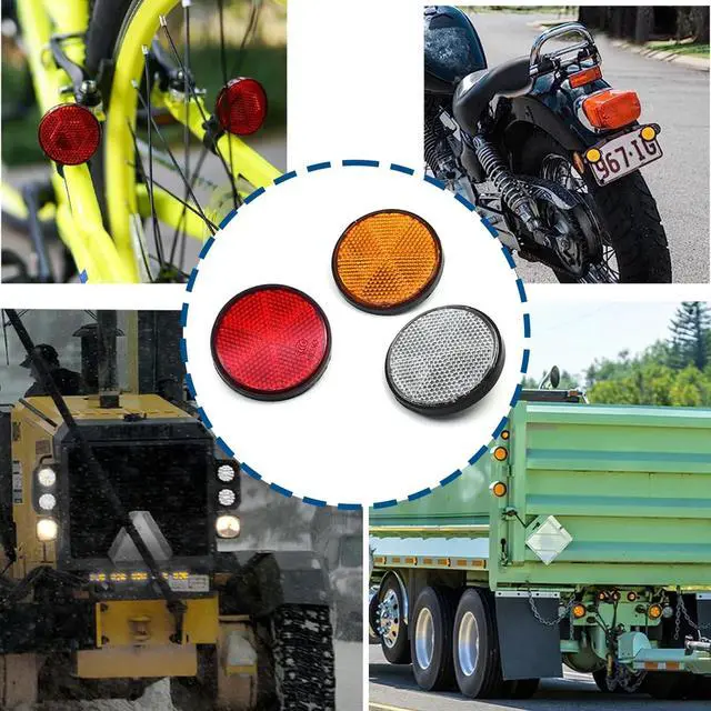 Alt view image 6 of 6 - Surf turtle 6Pcs Plastic Universal Screw Mount Reflective Warning Reflector | for Motorcycle Bike
