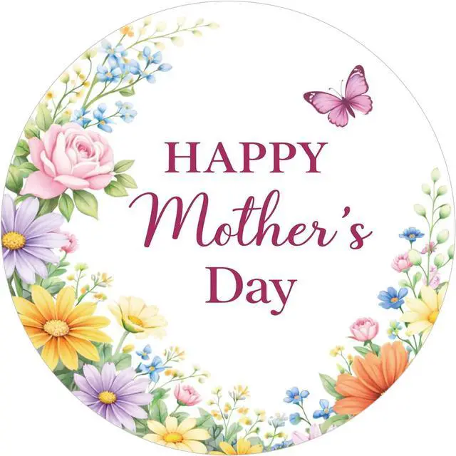 Main image of Alynta Happy Mothers Day Stickers 2 Inch 60Pcs Mother's Day Stickers | Large Round Mothers Day Gift Sticker Self-Adhesive Floral Sticker Labels for Envelope Seals Cards Party Favors (Multicolor)