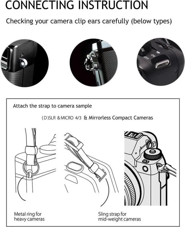 Alt view image 5 of 5 - Camera Strap, Camera Neck Shoulder Strap, PX00A BK | Black soft durable nylon strap, for women men photographers, compatible with Canon, Nikon, Sony, Fujifilm etc DSLR mirrorless