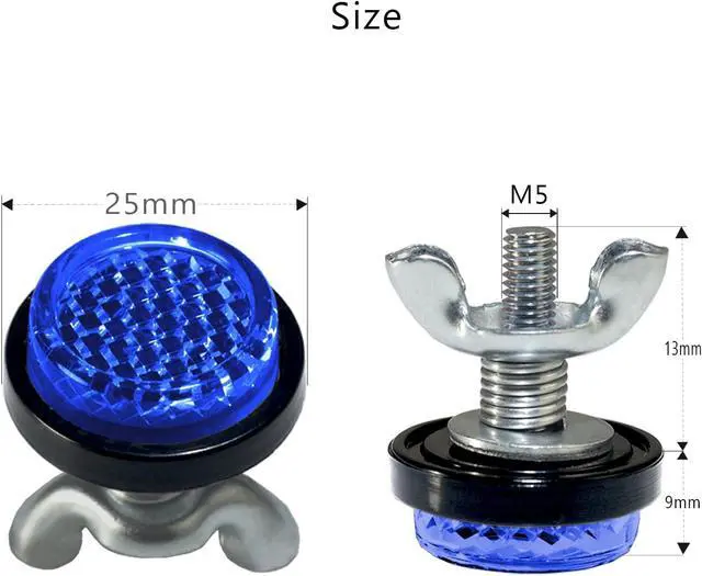 Alt view image 2 of 6 - Deep Blue Reflector Motorcycle License Plate Bolts and Nuts