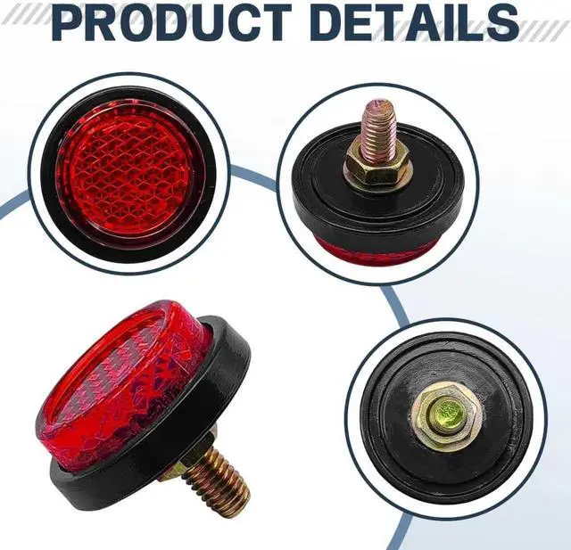 Alt view image 3 of 7 - 6PCS Mini Reflector with with Bolts and Nuts Type M5 Universal Screw Tag Bolt, Round Reflector Decorative for Motorcycle, Motorcycle Bicycle Car Accessory (Red)