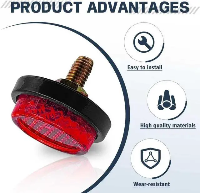 Alt view image 4 of 7 - 6PCS Mini Reflector with with Bolts and Nuts Type M5 Universal Screw Tag Bolt, Round Reflector Decorative for Motorcycle, Motorcycle Bicycle Car Accessory (Red)
