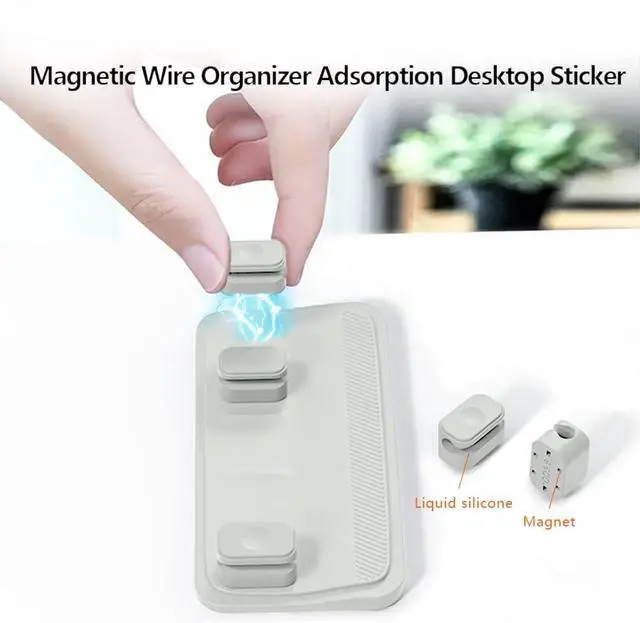 Alt view image 4 of 7 - Cord Organizer Cable Management Magnetic SHEEAST Multipurpose Cable Holder Desktop Cable Keeper Desk Organization, 5 Clips for USB C Cables, Micro Cables, Sticks to Wood Marble Metal Glass, Gray