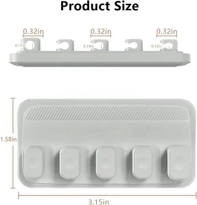 Alt view image 6 of 7 - Cord Organizer Cable Management Magnetic SHEEAST Multipurpose Cable Holder Desktop Cable Keeper Desk Organization, 5 Clips for USB C Cables, Micro Cables, Sticks to Wood Marble Metal Glass, Gray