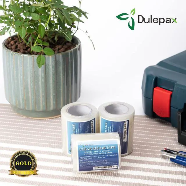 Alt view image 2 of 7 - Dulepax-Tent Repair Tape,Awning Repair Tape,Boat Covers Repair,RV Covers Repair Kit,Tarp Repair,Canvas Pctch Kit,Sail Tape Etc...1 Roll of 30FT x 2.9"