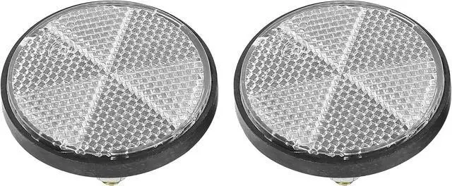 Main image of F FIERCE CYCLE Pair M6x1.0 White Plastic Universal Screw Mount Reflective Warning Reflector for Motorcycle Bike