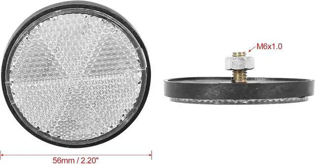 Alt view image 3 of 6 - F FIERCE CYCLE Pair M6x1.0 White Plastic Universal Screw Mount Reflective Warning Reflector for Motorcycle Bike