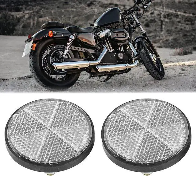 Alt view image 2 of 6 - F FIERCE CYCLE Pair M6x1.0 White Plastic Universal Screw Mount Reflective Warning Reflector for Motorcycle Bike