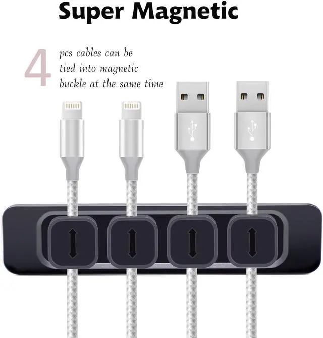 Alt view image 2 of 6 - DRM Cable Clips Organizer Magnetic Cable Management Clips Cord Organizer Self Adhesive Sticky for All Wires, Desk Wall Desktop Cord Office Home USB Cable Power Wire Mouse Cable, Black