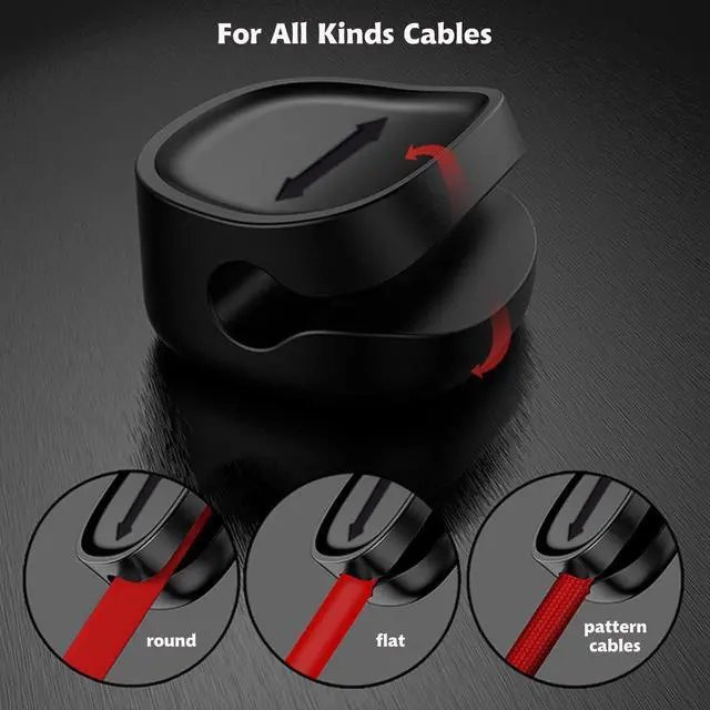 Alt view image 3 of 6 - DRM Cable Clips Organizer Magnetic Cable Management Clips Cord Organizer Self Adhesive Sticky for All Wires, Desk Wall Desktop Cord Office Home USB Cable Power Wire Mouse Cable, Black