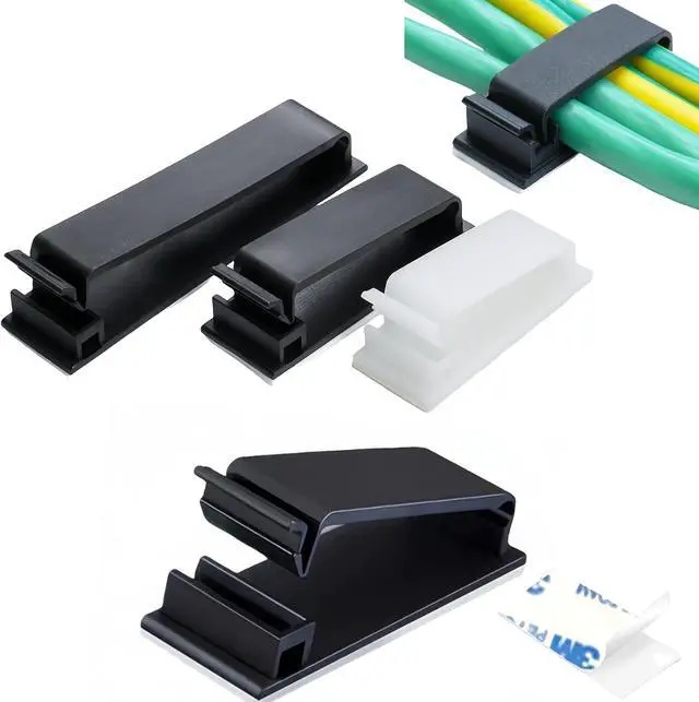 Alt view image 2 of 7 - 25packs Self Adhesive Cable Management Clips,40.5mm/1.59in Black Durable Wire Organizers Cord Holder for TV, PC, Laptop, Ethernet, Desktop, Home, and Office