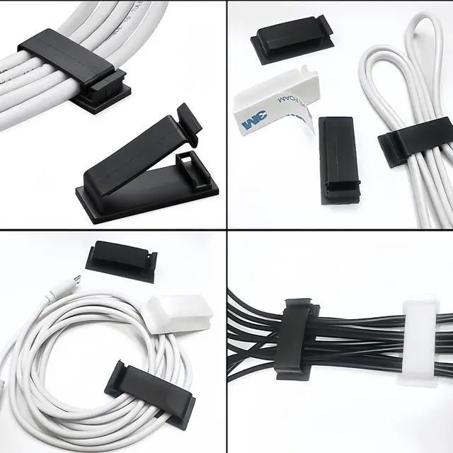 Alt view image 5 of 7 - 25packs Self Adhesive Cable Management Clips,40.5mm/1.59in Black Durable Wire Organizers Cord Holder for TV, PC, Laptop, Ethernet, Desktop, Home, and Office