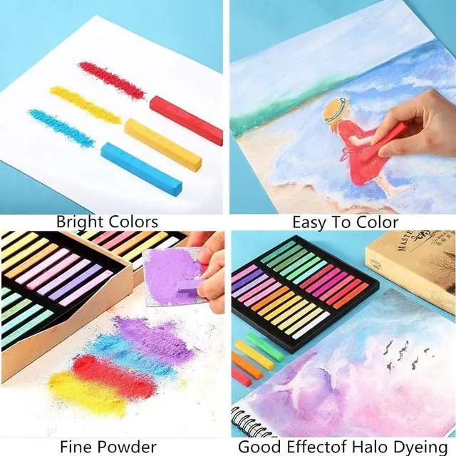 Alt view image 2 of 4 - Non Toxic Artist Pastels,Square Soft Pastels Set,Chalks 12/24/36/48 Colors Soft Dry Pastel Artist Chalk Pastel Sticks for Office School Art Drawing Painting Supplies Professional Art Pastel (12Pcs)