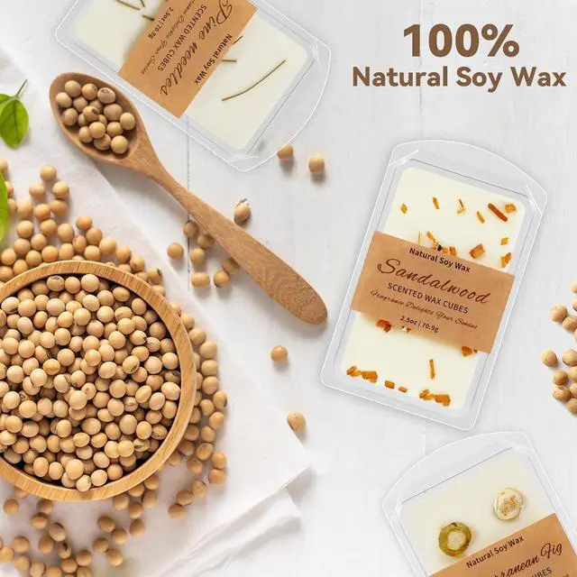 Alt view image 2 of 7 - SCENTORINI Wax Melts, Premium Wax with Essential Oil, 2.5oz x 3 Pack | Summer Scents, Scented Wax Cubes, Natural Dried Flower, Pine Needles, Sandalwood, Mediterranean Fig