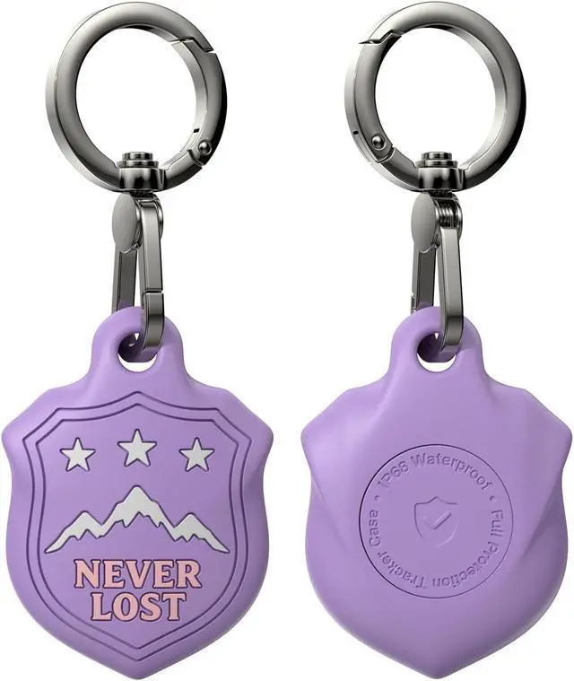 Main image of AirTag Holder Keychain, Waterproof AirTag Case with Swivel Key Ring | Compatible with Apple AirTag; stylish embossed silicone Air Tag holder keeps your AirTag secure on keys, bags and luggage