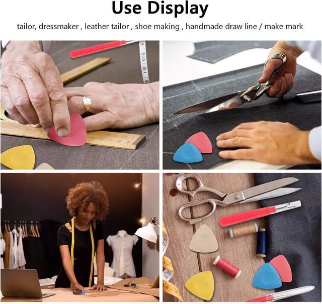 Alt view image 7 of 7 - CampTek 8 PCS Triangle Sewing Tailors Chalk, Fabric Marker for Dressmaking, Sewing Supplies Accessories- Tailor's Chalk for Precision Marking on Fabric, Assorted Colors