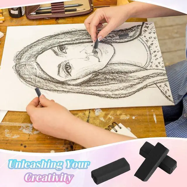Alt view image 5 of 6 - Watersay 24 Pcs Soft Pastel Drawing Chalk Set Square Sketch Chalk Non-toxic Artist Pastel Sticks for Professional Artists and Art Lovers(30 x 8 x 8 mm,Black Color)