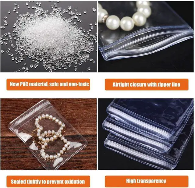 Alt view image 3 of 7 - GSXRB PVC Anti Tarnish Jewelry Bags,Jewelry Bags Clear Plastic. Jewelry Pouch for Jewelry Rings and Earrings (100 pcs3.14x4.72 inches)