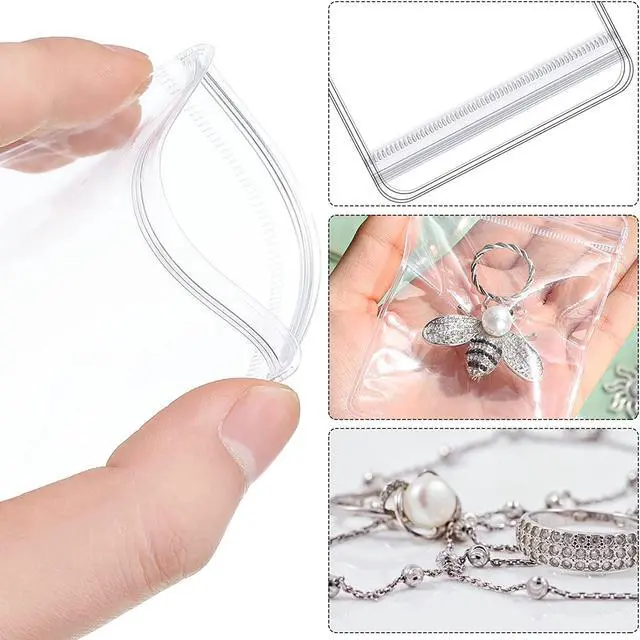 Alt view image 4 of 7 - GSXRB PVC Anti Tarnish Jewelry Bags,Jewelry Bags Clear Plastic. Jewelry Pouch for Jewelry Rings and Earrings (100 pcs3.14x4.72 inches)