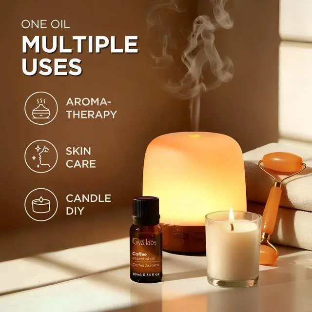 Alt view image 5 of 6 - 100% Pure Coffee Essential Oil for Skin & Diffuser - 0.34 Fl Oz | Coffee Oil for Perfume & DIY Candle Making Scent, Rich Roasted Aroma for Home Fragrance, Aromatherapy Grade Oil - Gya Labs