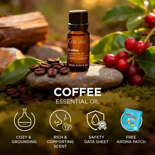 Alt view image 6 of 6 - 100% Pure Coffee Essential Oil for Skin & Diffuser - 0.34 Fl Oz | Coffee Oil for Perfume & DIY Candle Making Scent, Rich Roasted Aroma for Home Fragrance, Aromatherapy Grade Oil - Gya Labs