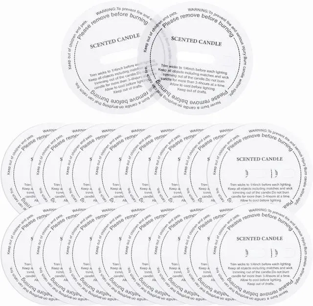 Main image of MECCANIXITY 60 Pcs Candle Dust Covers, 6cm/2.4" Round Printed Translucent Candles Drip Protectors Lid Accessories Letter Pattern for Craft Fragrance Making Jars Boxes Packaging
