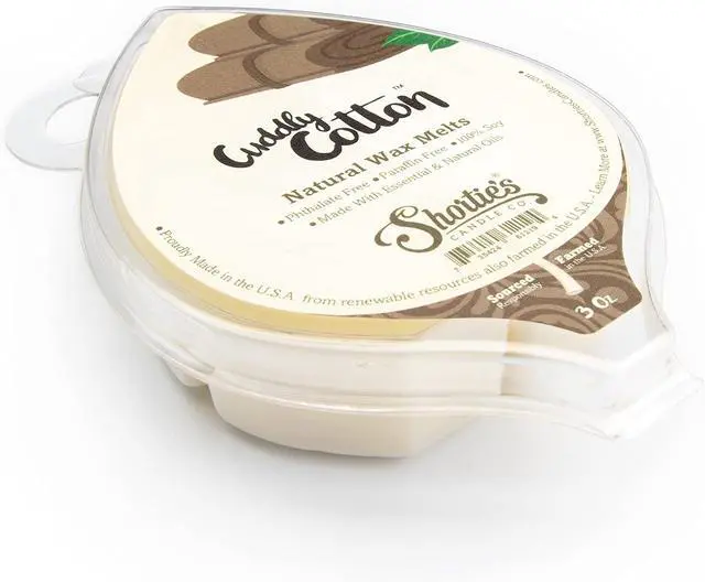 Alt view image 3 of 7 - Shortie's Candle Company Cuddly Cotton Natural Soy Wax Melts - 1 Highly Scented 3 Oz. Bar - Made with 100% Soy and Essential Fragrance Oils - Phthalate & Paraffin Free, Vegan, Non-Toxic