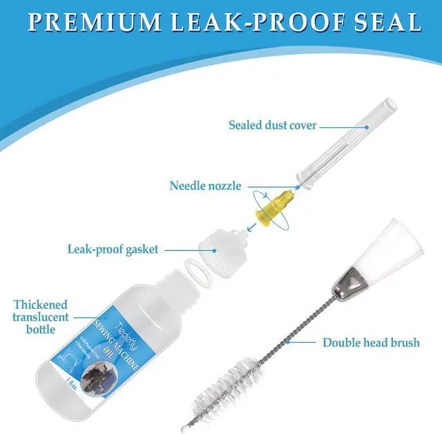 Alt view image 6 of 6 - Sewing Machine Oil with Needle Tip and Double Head Brush, Fine Light Machine Oil, Universal Clear Lubricanting Oil for Most Light Machine, 1FL.OZ.