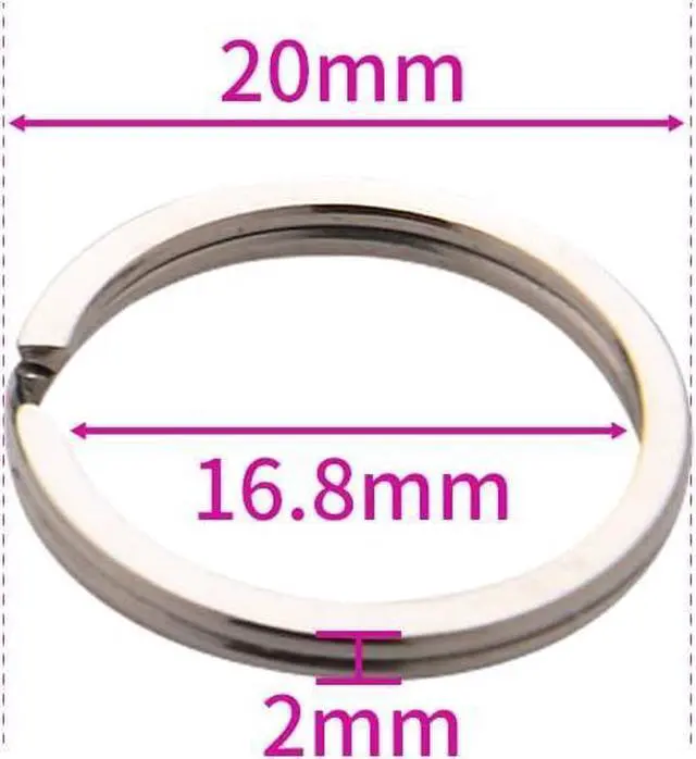 Alt view image 2 of 7 - 20pcs Key Ring Keychain 3/4 Inch 20mm Diameter Metal Flat Split Key Chains Rings for Home Car Dog Tag Office Lanyards Keys Attachment Silver