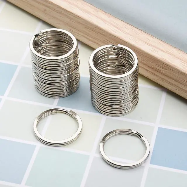 Alt view image 4 of 7 - 20pcs Key Ring Keychain 3/4 Inch 20mm Diameter Metal Flat Split Key Chains Rings for Home Car Dog Tag Office Lanyards Keys Attachment Silver