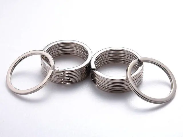 Alt view image 6 of 7 - 20pcs Key Ring Keychain 3/4 Inch 20mm Diameter Metal Flat Split Key Chains Rings for Home Car Dog Tag Office Lanyards Keys Attachment Silver