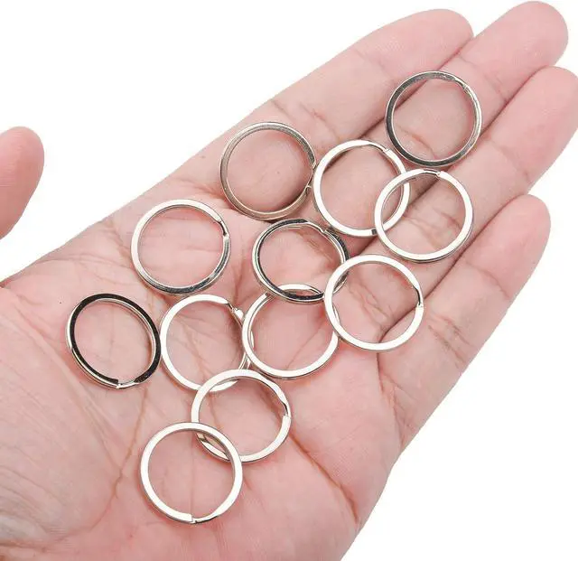 Alt view image 3 of 7 - 20pcs Key Ring Keychain 3/4 Inch 20mm Diameter Metal Flat Split Key Chains Rings for Home Car Dog Tag Office Lanyards Keys Attachment Silver