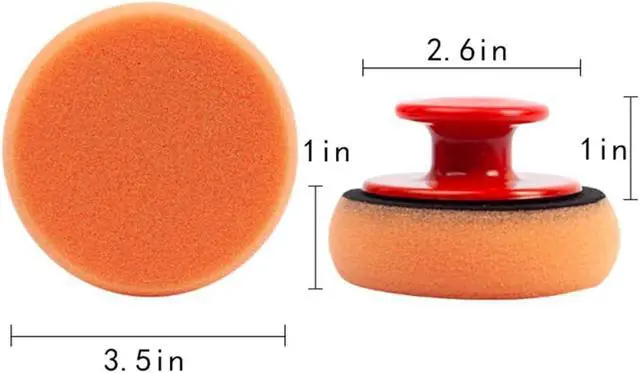 Alt view image 2 of 6 - 3pcs Polishing Tool Buffing Sponge Pads Waxing Pad with Handle Microfiber Wax Applicator Foam Applicator Pad Wax Applicator Pads for Cars Car Sponge Pads Manual Backplane