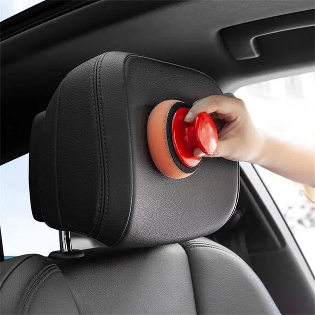 Alt view image 6 of 6 - 3pcs Polishing Tool Buffing Sponge Pads Waxing Pad with Handle Microfiber Wax Applicator Foam Applicator Pad Wax Applicator Pads for Cars Car Sponge Pads Manual Backplane