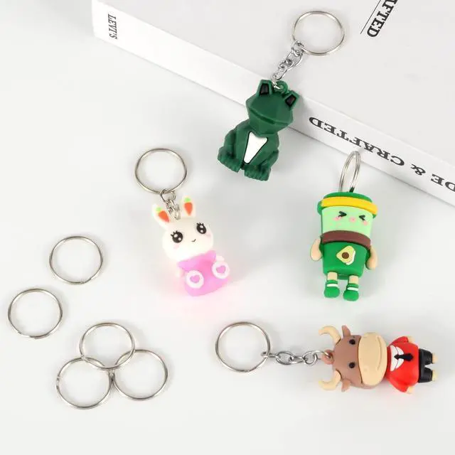 Alt view image 7 of 7 - 100PCS Split Key Rings Bulk for Keychain and Crafts Keychain Rings (Silver 25mm)