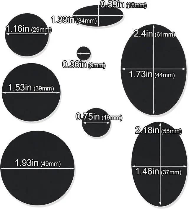 Alt view image 2 of 7 - Pndeyo 16pcs Puffer Down Jacket Repair Patch Kit, 8 Sizes, Black | Nylon Fabric, Self Adhesive, Waterproof, Stick on, Round, for Coat Clothing Tent Sleeping Bags Ski Pants Holes Fixing