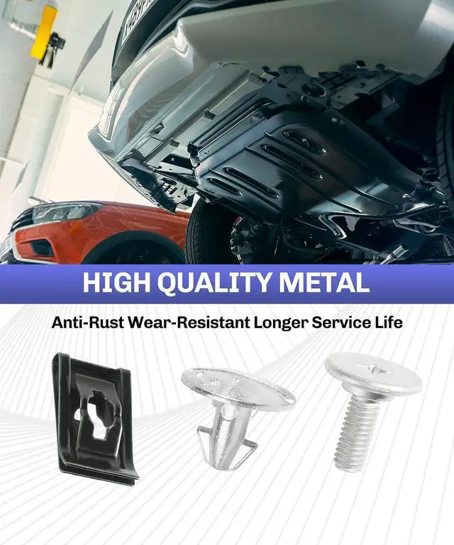 Alt view image 5 of 6 - bylikeho 14 PCS Splash Shield Screws,Car Accessories Car Fastener,Lower Engine Cover Pin Screws,Lower Cover Bolt Engine Splash Shield Bolt Screw Fastener Clip,Replace #90674-TY2-A01 90105-TBA-A00
