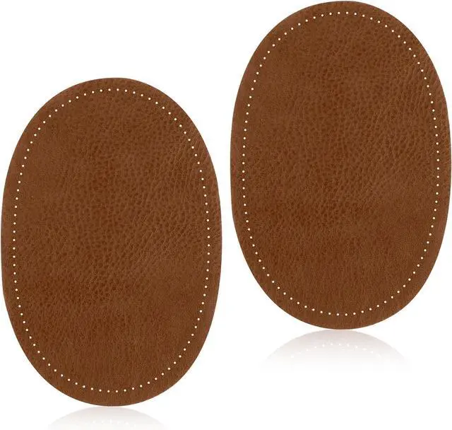 Main image of 2 Pcs Oval Elbow Patches Sew-on Fabric Elbow Knee Patches for Clothing Repair Jackets Shirts Trousers (Brown)