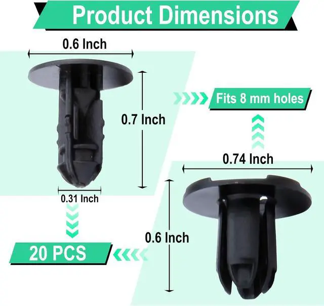 Alt view image 2 of 7 - 20 PCS Fender Liner Push-Type Retainer Clip Fastener, Car Retainer Clips | Bumper Engine Under Cover Clip, Compatible with Hyundai Kia Accent, Azera, Equus, Elantra, Genesis, Replaces GM: 86595-2T500