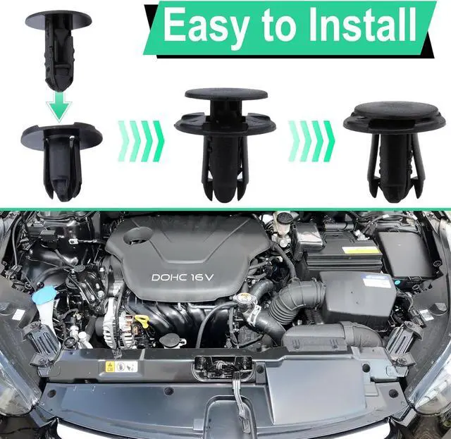 Alt view image 5 of 7 - 20 PCS Fender Liner Push-Type Retainer Clip Fastener, Car Retainer Clips | Bumper Engine Under Cover Clip, Compatible with Hyundai Kia Accent, Azera, Equus, Elantra, Genesis, Replaces GM: 86595-2T500