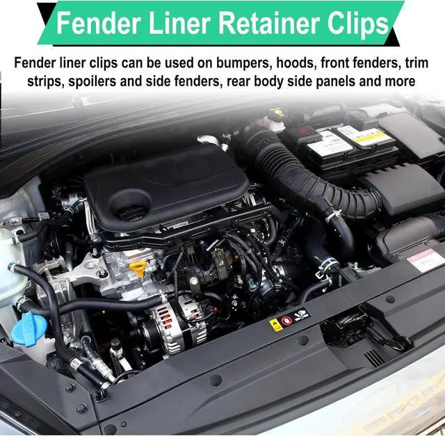 Alt view image 6 of 7 - 20 PCS Fender Liner Push-Type Retainer Clip Fastener, Car Retainer Clips | Bumper Engine Under Cover Clip, Compatible with Hyundai Kia Accent, Azera, Equus, Elantra, Genesis, Replaces GM: 86595-2T500