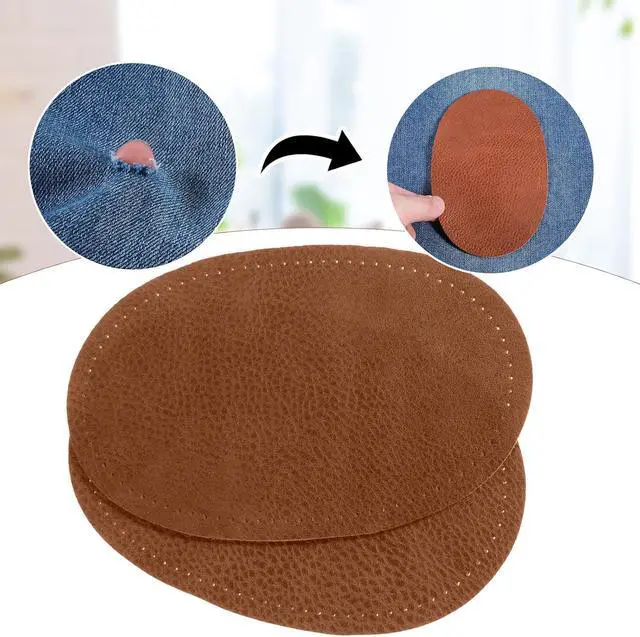 Alt view image 6 of 7 - 2 Pcs Oval Elbow Patches Sew-on Fabric Elbow Knee Patches for Clothing Repair Jackets Shirts Trousers (Brown)