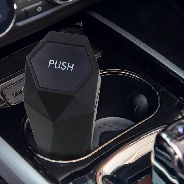Alt view image 2 of 6 - BFXM Car Trash Can Small Trash Bin with Lid, Car Accessories for Women | Car Garbage Can with Additional 2 ABS Hooks and 60pcs Trash Bags, Suitable for Home, Office, Car Organizer