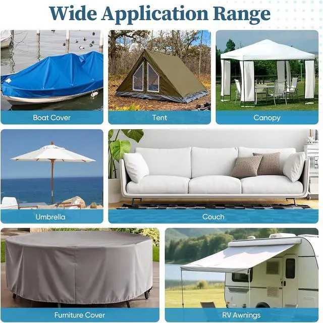 Alt view image 7 of 7 - Canvas Repair PatchWaterproof Self Adhesive Fabric Patch for Tent,Boat Cover,Canopy,Umbrella,Furniture Cover,Awning,Luggage,Couch.(8.3 x 11-Black)