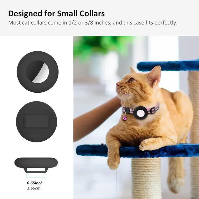 Alt view image 2 of 6 - SimpleThings Airtag Cat Collar Holder, Pet Silicone Protective Case | 2Pack Waterproof Case Cover for Apple Air-tag Cat Dog Pet Collar Within 3/8 inch