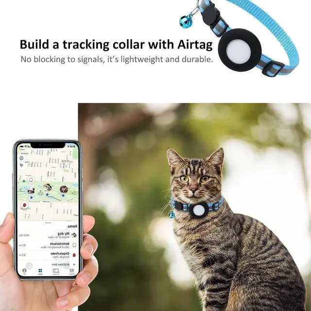 Alt view image 4 of 6 - SimpleThings Airtag Cat Collar Holder, Pet Silicone Protective Case | 2Pack Waterproof Case Cover for Apple Air-tag Cat Dog Pet Collar Within 3/8 inch