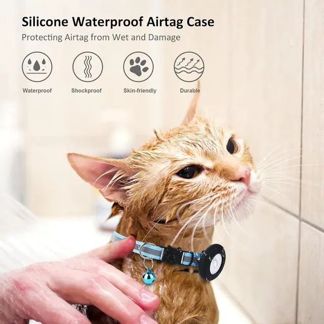 Alt view image 5 of 6 - SimpleThings Airtag Cat Collar Holder, Pet Silicone Protective Case | 2Pack Waterproof Case Cover for Apple Air-tag Cat Dog Pet Collar Within 3/8 inch