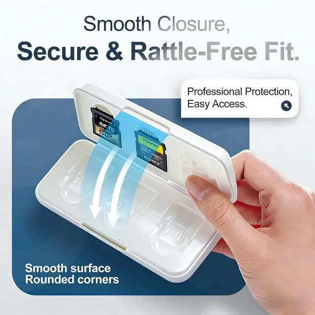 Alt view image 5 of 7 - SD Card Holder Case, 6 Slots Memory Card Carrying Storage Box for SD and MicroSD Cards, Compact and Portable